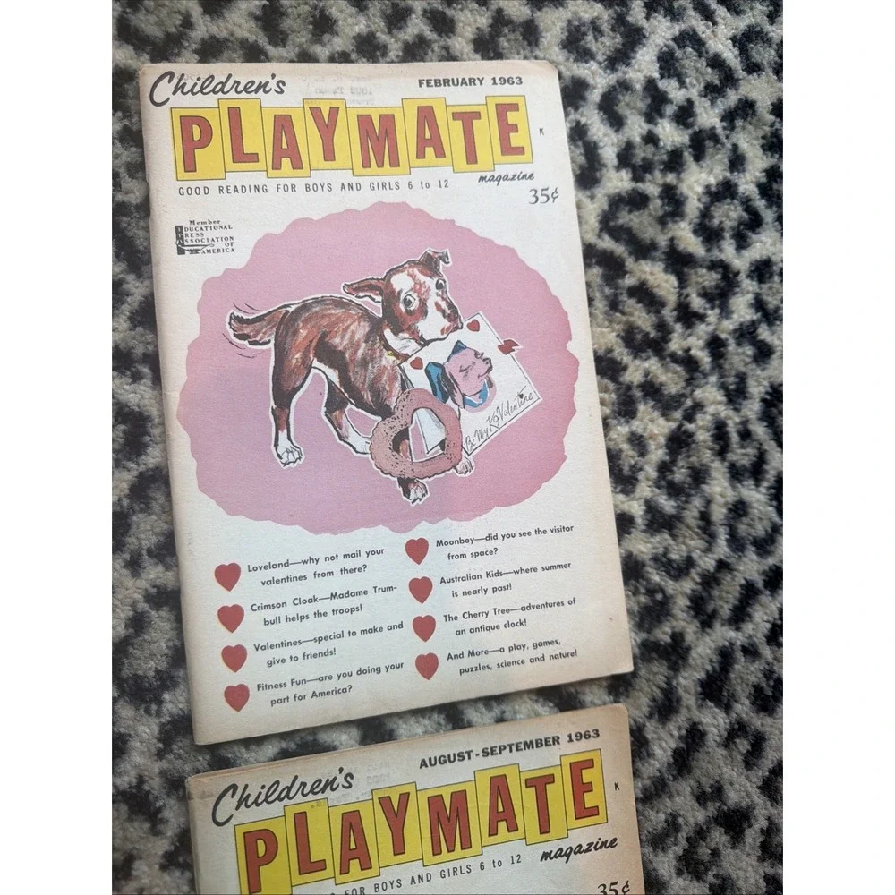 VTG Lot of 8 Children's Playmate Magazines 1962-65 Puzzles Great Pics Ephemera